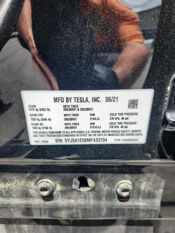 2021 TESLA MODEL S - 5YJSA1E58MF433704