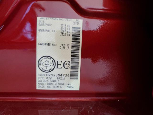 2020 NISSAN ALTIMA PLA - 1N4BL4FW7LN304734