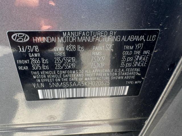 2019 HYUNDAI SANTA FE L 5NMS53AA5KH020525