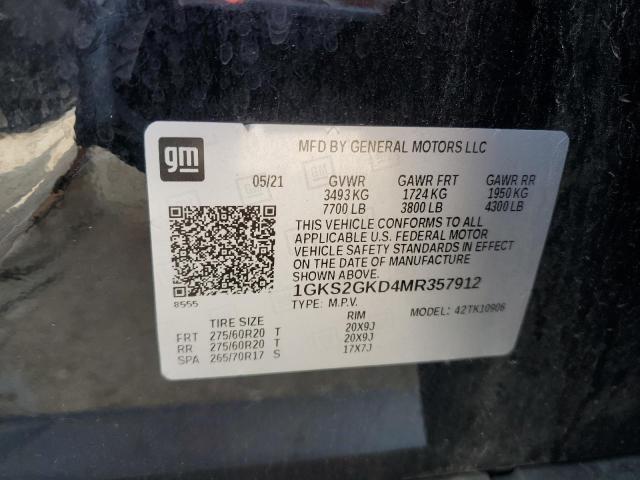 2021 GMC YUKON XL K 1GKS2GKD4MR357912