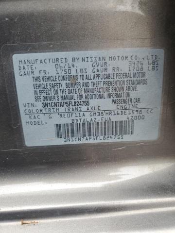 2015 NISSAN VERSA S 3N1CN7AP5FL824755