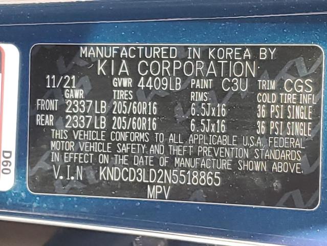 2022 KIA NIRO EX KNDCD3LD2N5518865