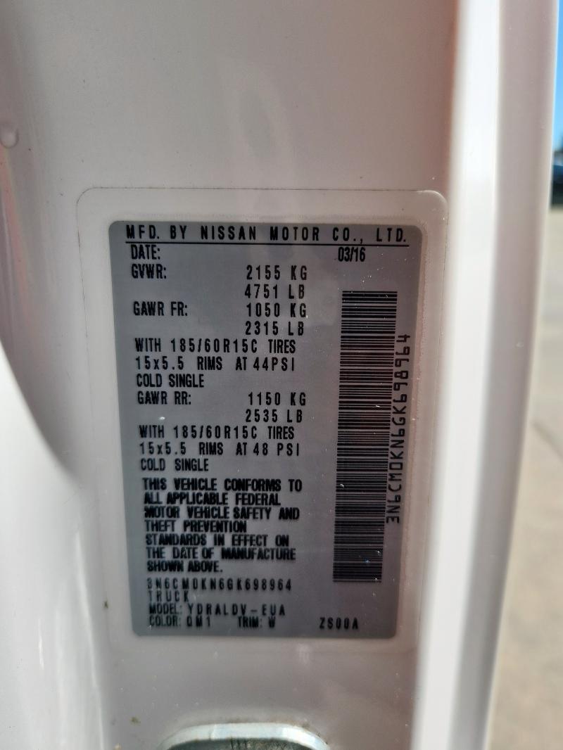 2016 NISSAN NV200 2.5S 3N6CM0KN6GK698964