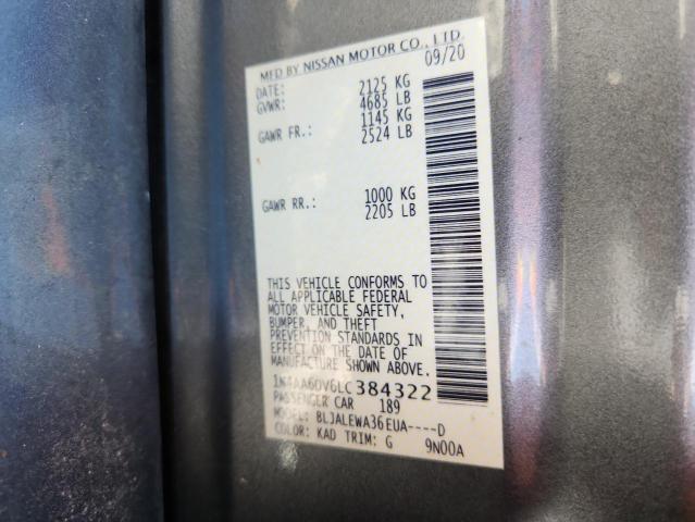 2020 NISSAN MAXIMA SL 1N4AA6DV6LC384322