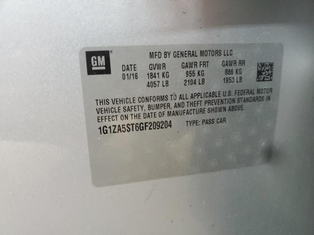 2016 CHEVROLET MALIBU L 1G1ZA5ST6GF209204