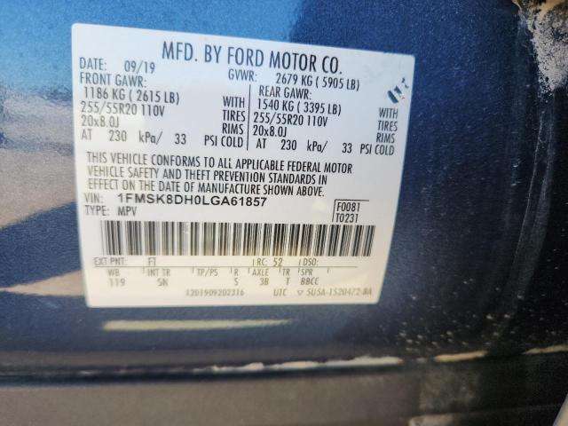 2020 FORD EXPLORER X 1FMSK8DH0LGA61857