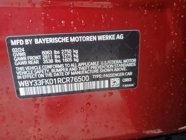 2024 BMW I5 EDRIVE WBY33FK01RCR76500