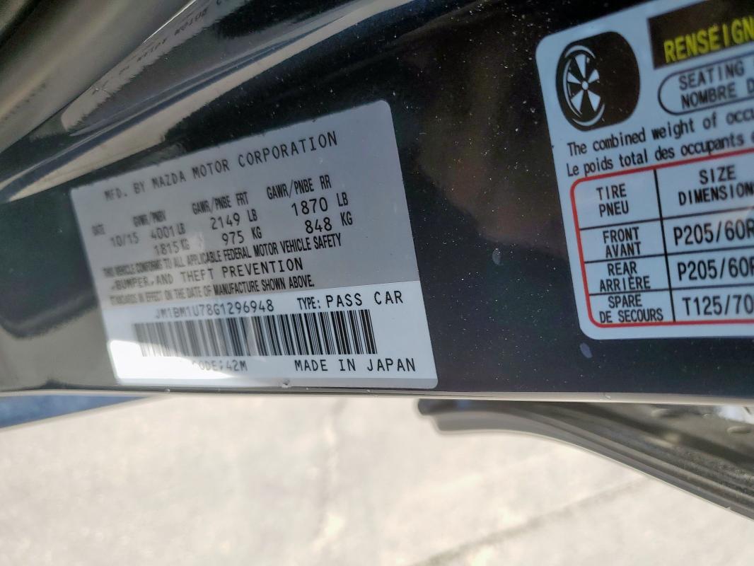 2016 MAZDA 3 SPORT JM1BM1U78G1296948