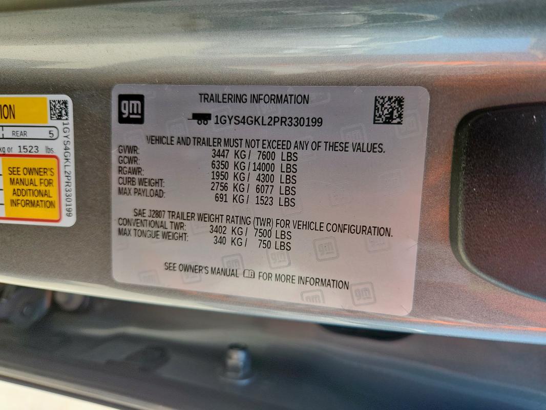 2023 CADILLAC ESCALADE S 1GYS4GKL2PR330199