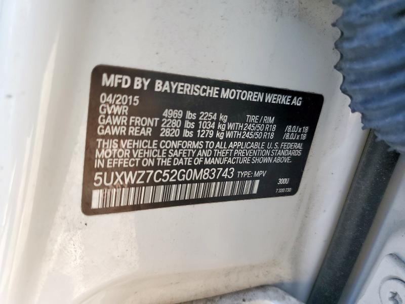 2016 BMW X3 SDRIVE2 5UXWZ7C52G0M83743