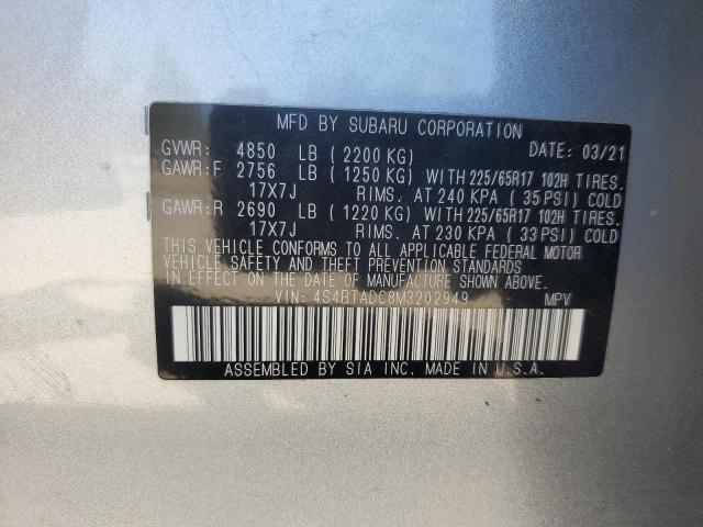 2021 SUBARU OUTBACK PR 4S4BTADC8M3202949
