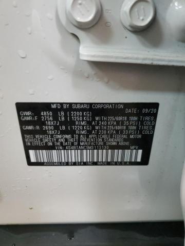 2021 SUBARU OUTBACK LI 4S4BTANC5M3113130