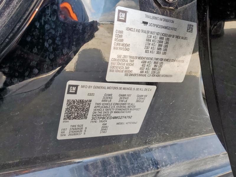 2021 GMC SIERRA C15 3GTP8CED4MG274792