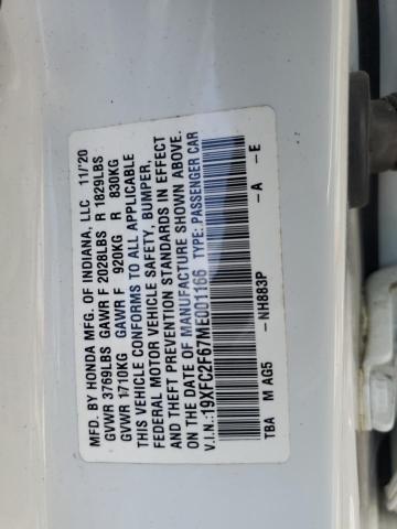 2021 HONDA CIVIC LX 19XFC2F67ME001166