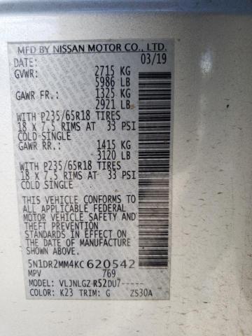 2019 NISSAN PATHFINDER 5N1DR2MM4KC620542