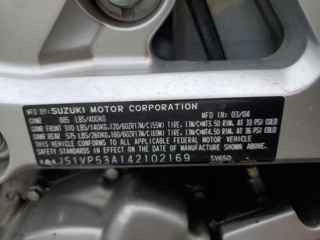 2004 SUZUKI SV650 JS1VP53A142102169