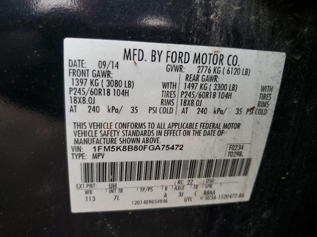 2015 FORD EXPLORER 1FM5K8B80FGA75472