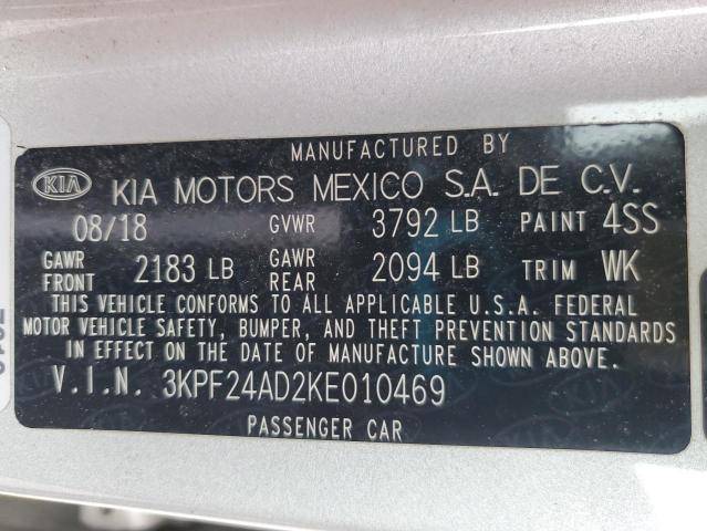 2019 KIA FORTE FE 3KPF24AD2KE010469