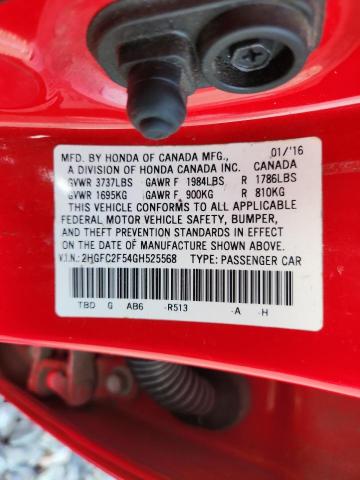 2016 HONDA CIVIC LX - 2HGFC2F54GH525568