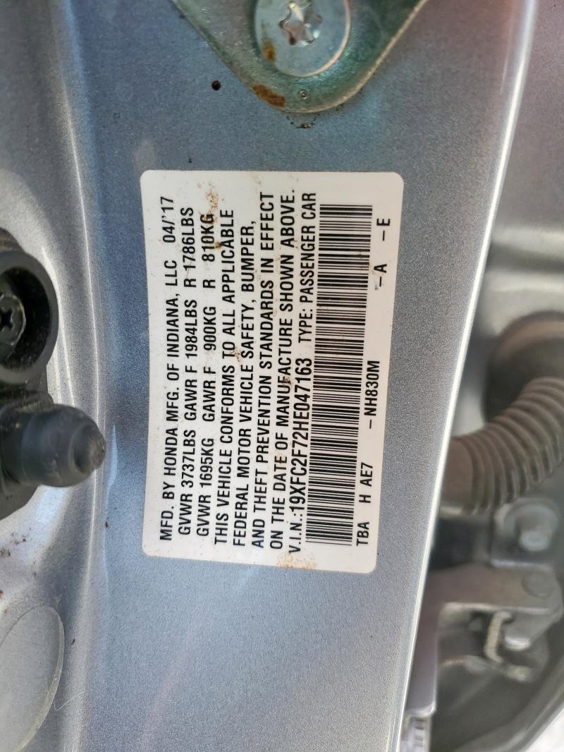 2017 HONDA CIVIC EX 19XFC2F72HE047163
