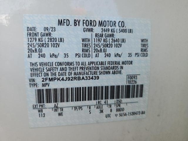 2024 FORD EDGE SEL - 2FMPK4J92RBA33439