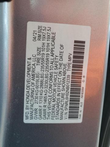2022 HONDA ODYSSEY EL 5FNRL6H92NB012339