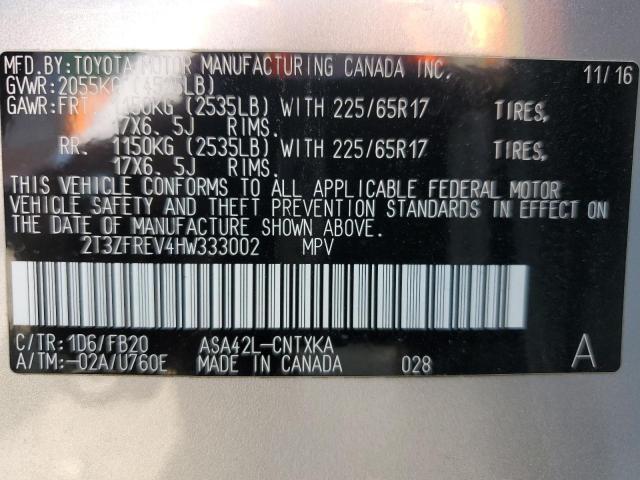 2017 TOYOTA RAV4 LE 2T3ZFREV4HW333002