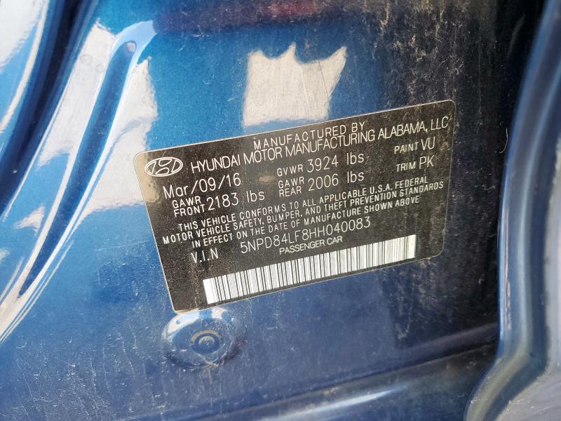 2017 HYUNDAI ELANTRA SE 5NPD84LF8HH040083