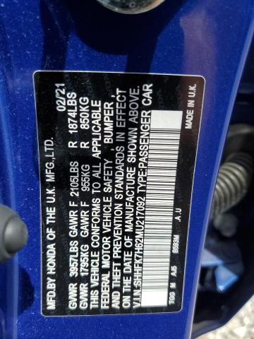 2021 HONDA CIVIC EX SHHFK7H62MU217092
