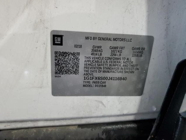 2018 CHEVROLET BOLT EV PR 1G1FX6S00J4116940