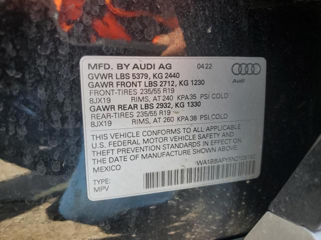 2022 AUDI Q5 PREMIUM - WA1BBAFY5N2109162