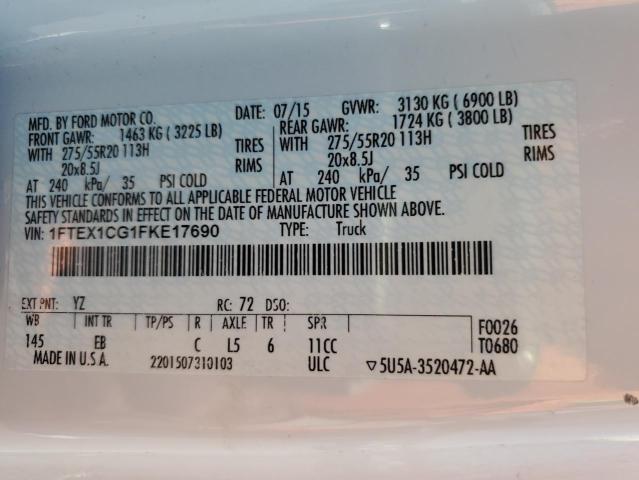 2015 FORD F150 SUPER - 1FTEX1CG1FKE17690