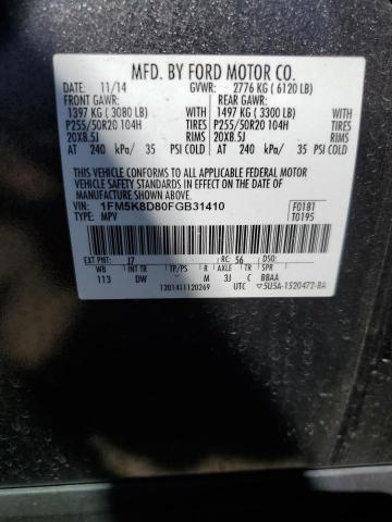 2015 FORD EXPLORER X 1FM5K8D80FGB31410