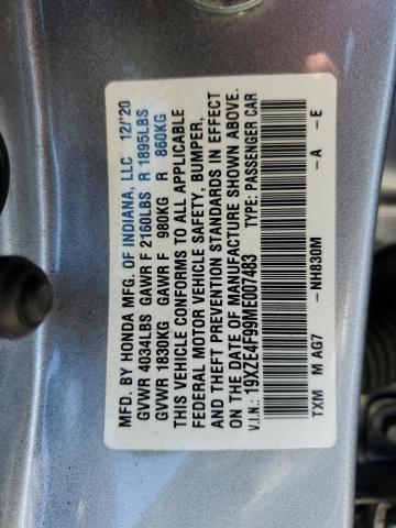 2021 HONDA INSIGHT TO 19XZE4F99ME007483
