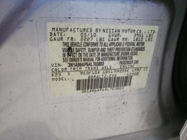 2010 NISSAN SENTRA 2.0 - 3N1AB6AP6AL703803