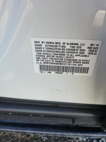 2015 ACURA MDX TECHNO 5FRYD4H48FB012119