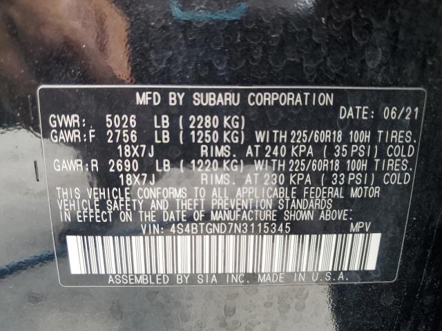 2022 SUBARU OUTBACK LI 4S4BTGND7N3115345
