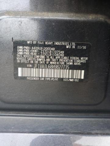 2017 SUBARU WRX LIMITE JF1VA1L68H9827735