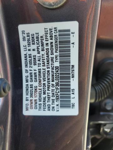 2020 HONDA CIVIC EX 19XFC1F36LE022430