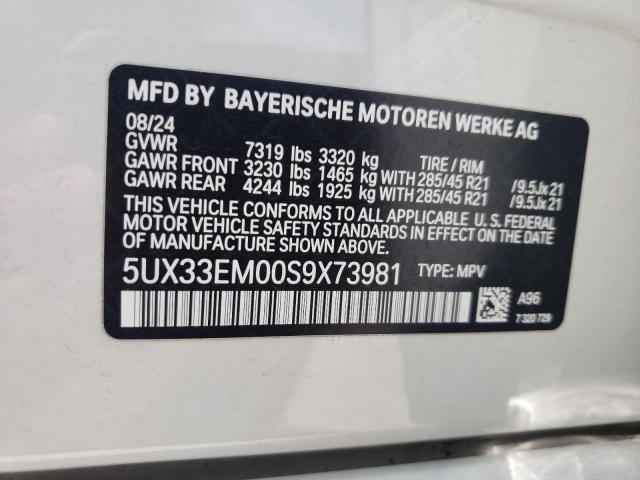 2025 BMW X7 M60I 5UX33EM00S9X73981