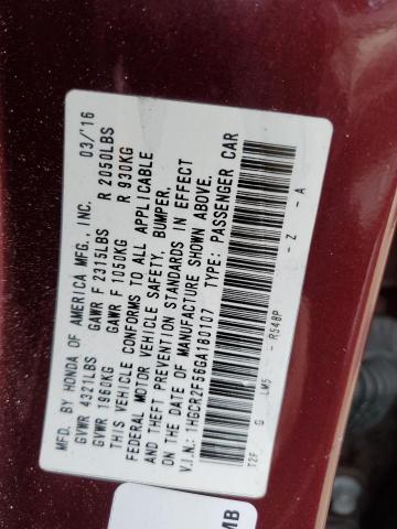 2016 HONDA ACCORD SPO 1HGCR2F56GA180107