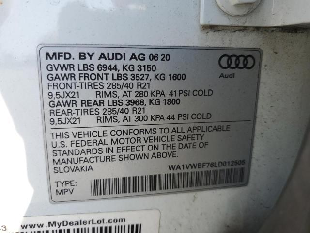 2020 AUDI SQ7 PRESTI WA1VWBF76LD012505