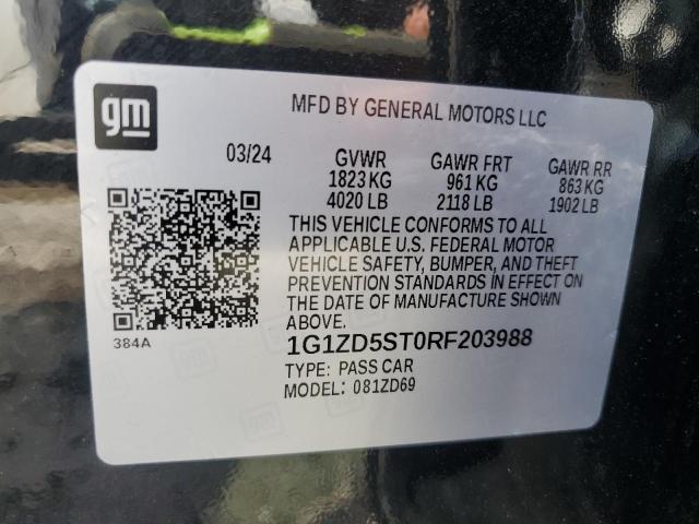 2024 CHEVROLET MALIBU LT 1G1ZD5ST0RF203988