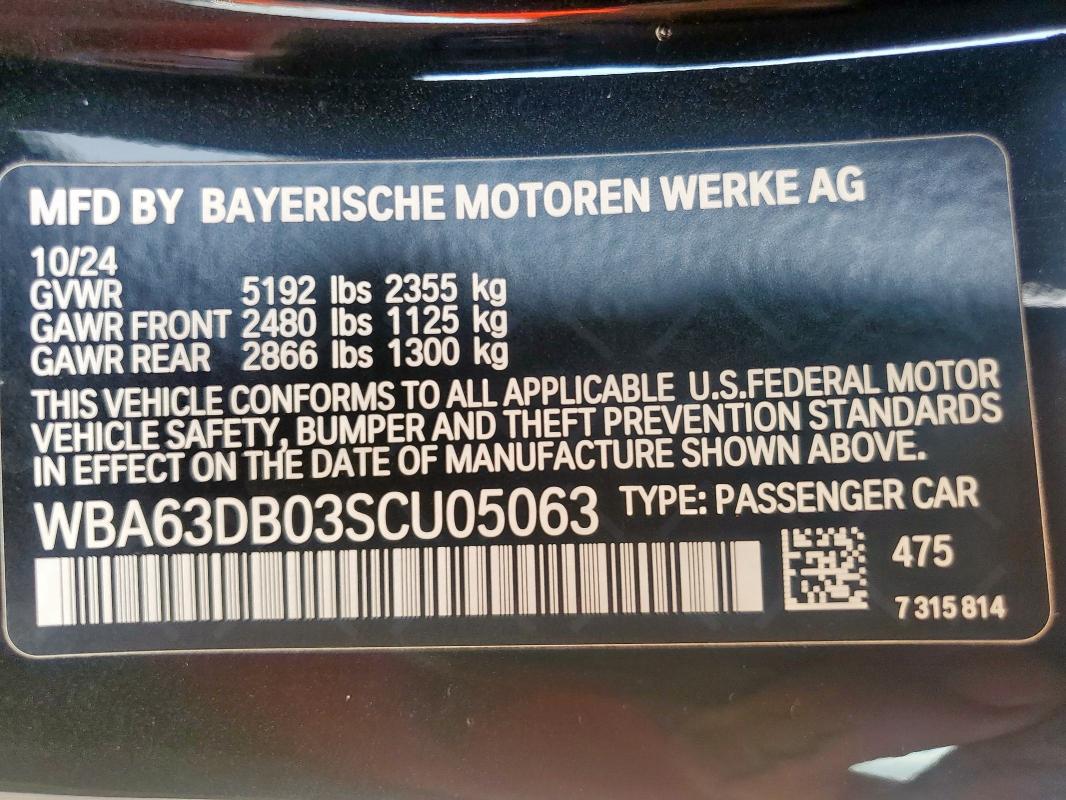 2025 BMW M440I WBA63DB03SCU05063