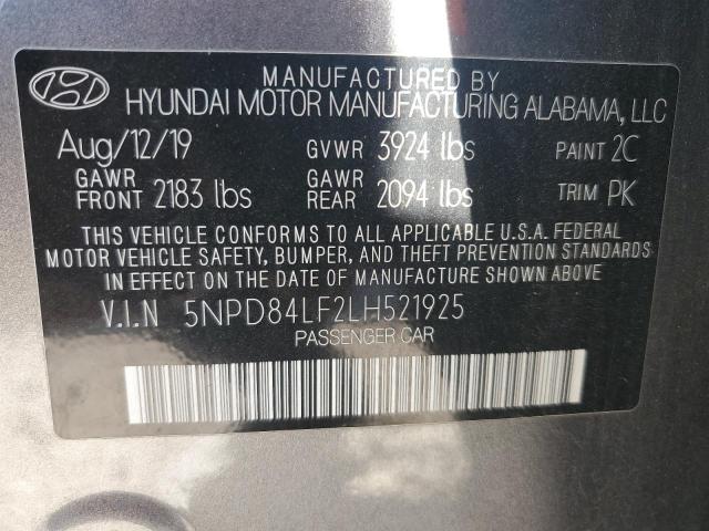 2020 HYUNDAI ELANTRA SE 5NPD84LF2LH521925