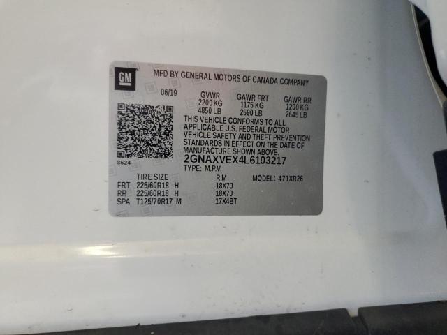 2020 CHEVROLET EQUINOX LT - 2GNAXVEX4L6103217