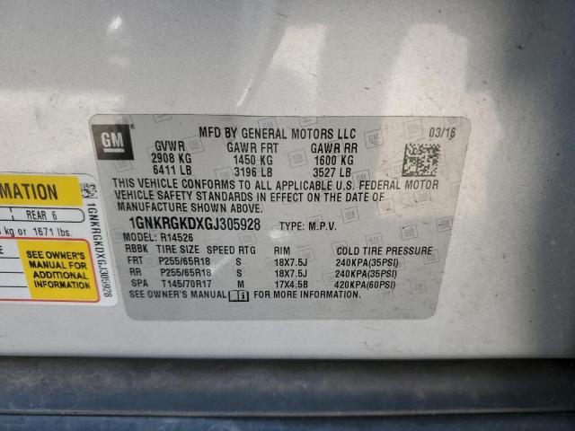 2016 CHEVROLET TRAVERSE L - 1GNKRGKDXGJ305928