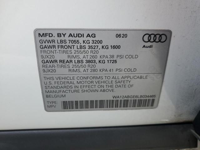 2020 AUDI E-TRON SPO WA12ABGE6LB034465
