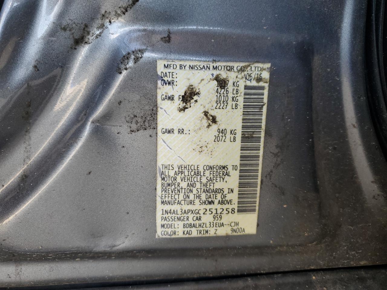 Nissan Altima 2.5 2016
