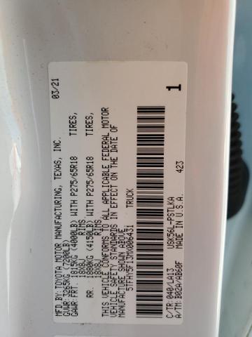 2021 TOYOTA TUNDRA CREWMAX LIMITED 5TFHY5F13MX006431